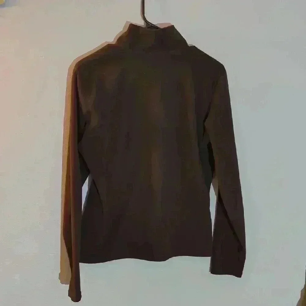 The North Face, partial zip up light weight jacket, brown and pink, medium